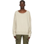 Greg Lauren Beige Long Sleeve Sweatshirt