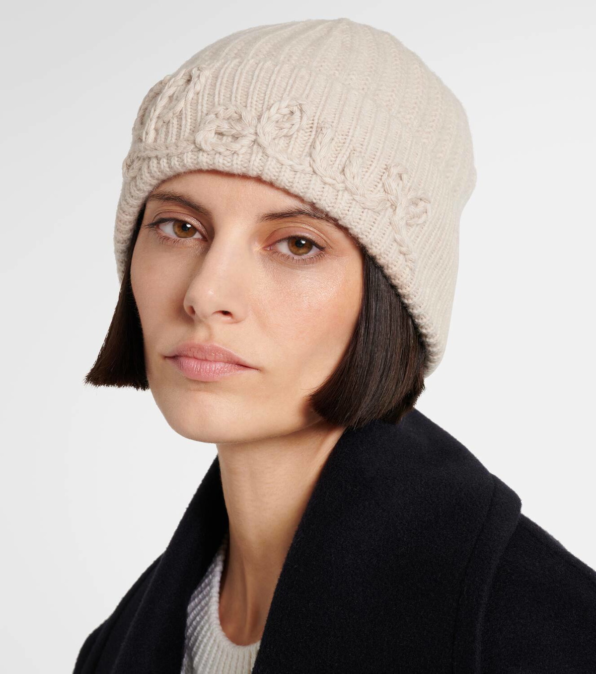 Loewe Logo ribbed-knit wool beanie