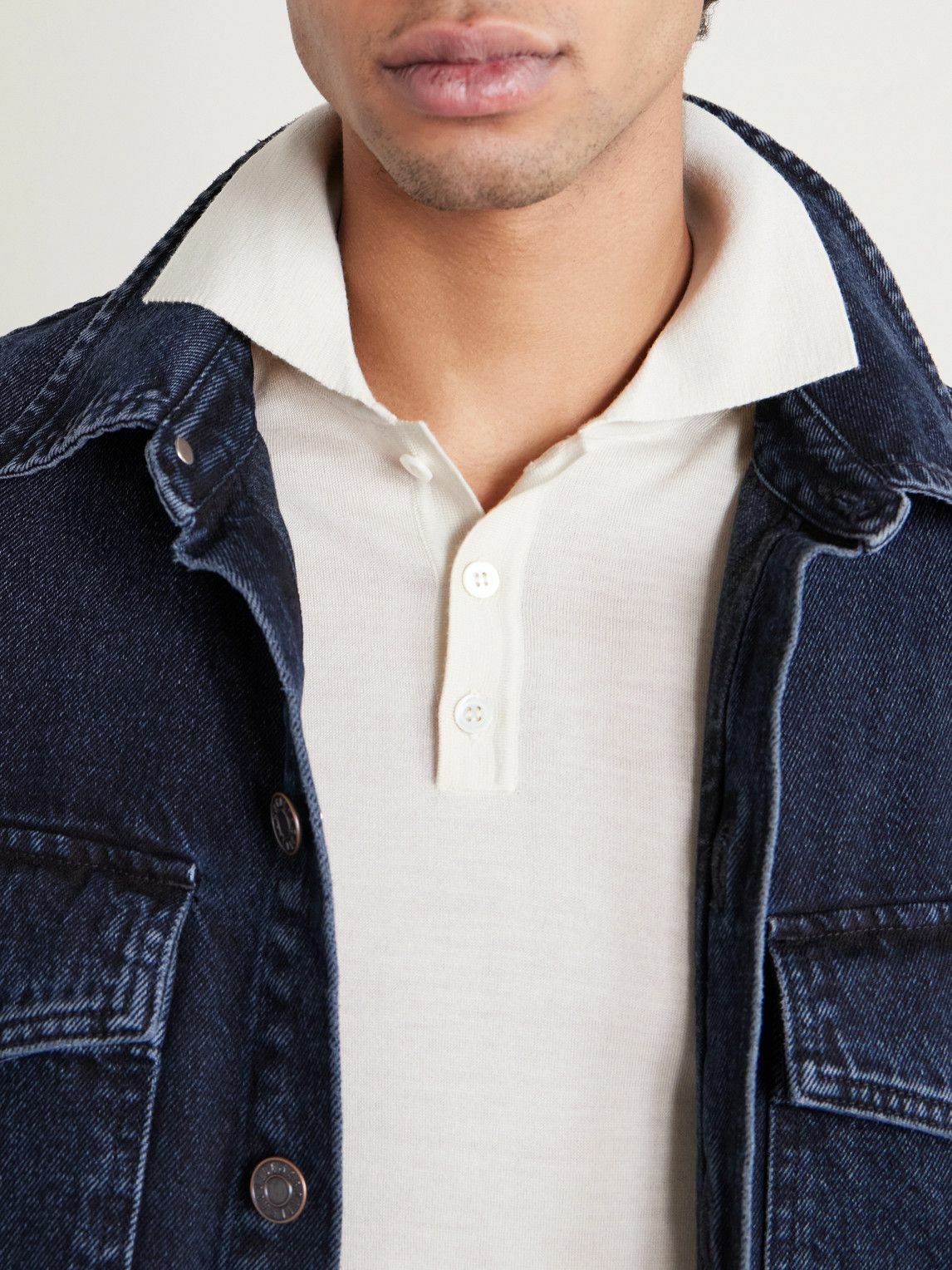 Barena - Marco Merino Wool Polo Shirt - Neutrals