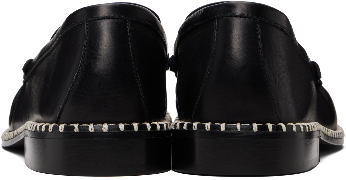 Dries Van Noten Black Leather Loafers