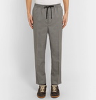 AMI - Slim-Fit Tapered Virgin Wool-Twill Drawstring Trousers - Men - Gray