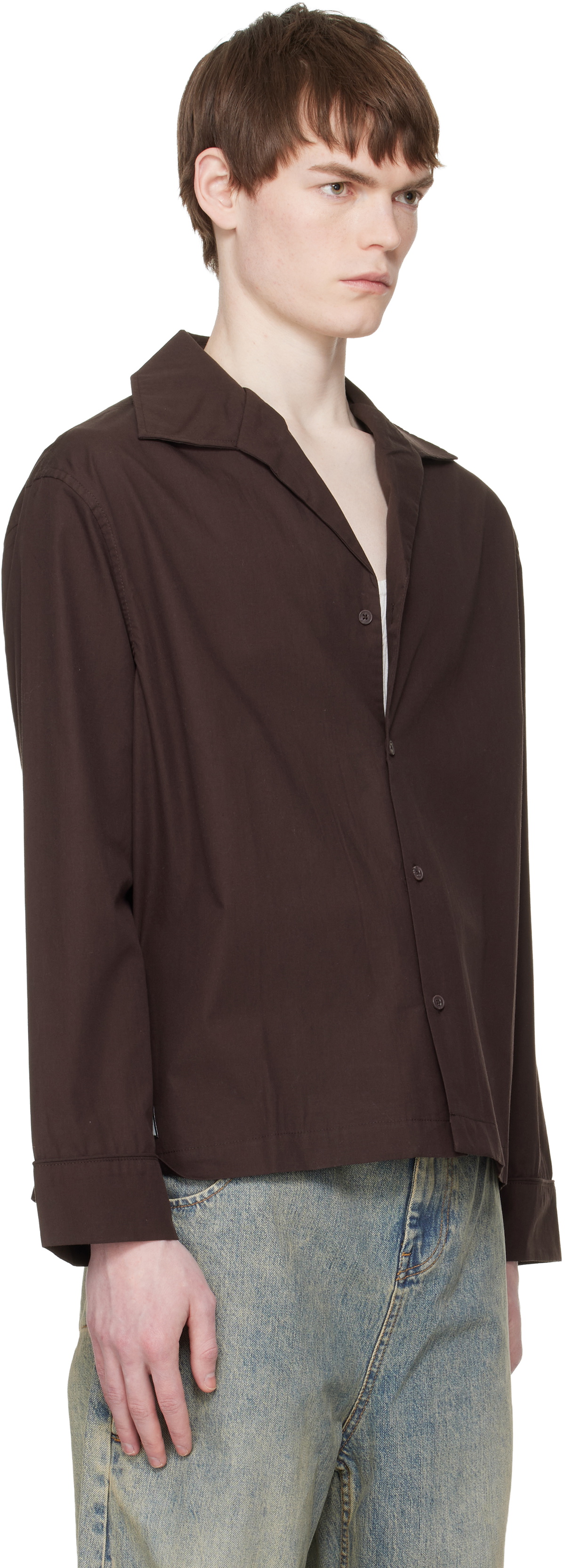 Entire Studios Brown LS Pajama Shirt