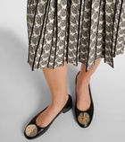 Tory Burch Claire logo leather ballet flats