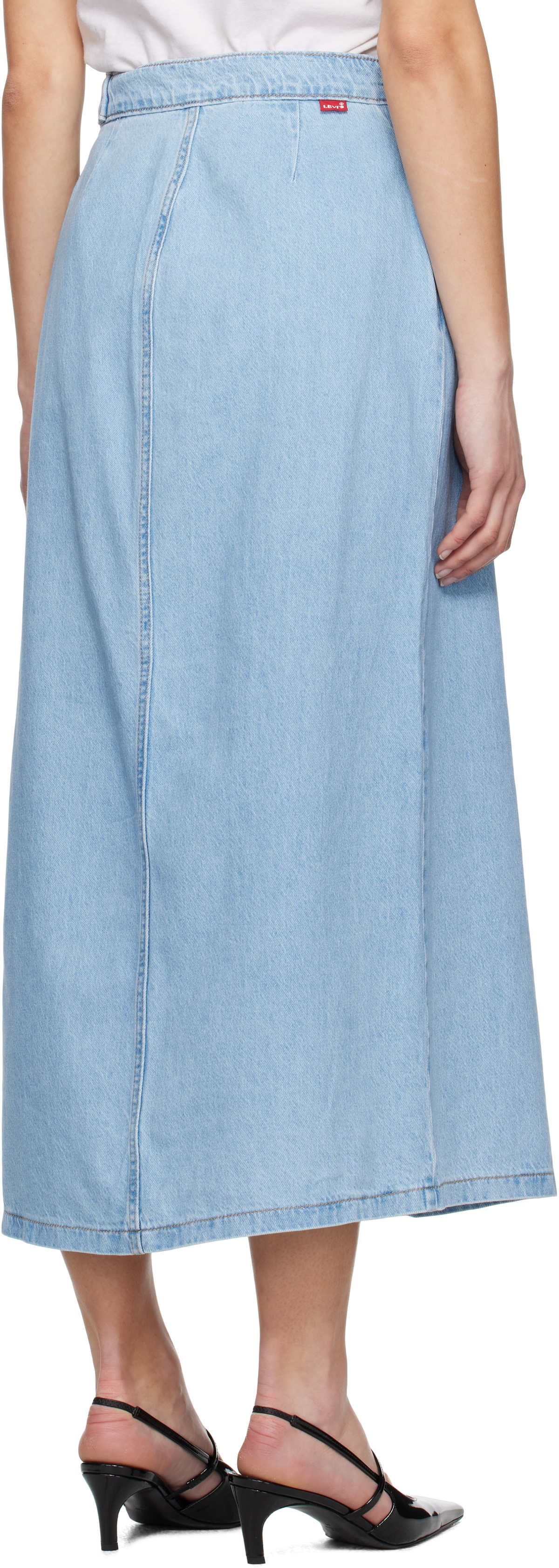 Levi's Blue Column Wrap Denim Maxi Skirt
