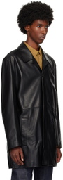 Calvin Klein Black Long Leather Jacket