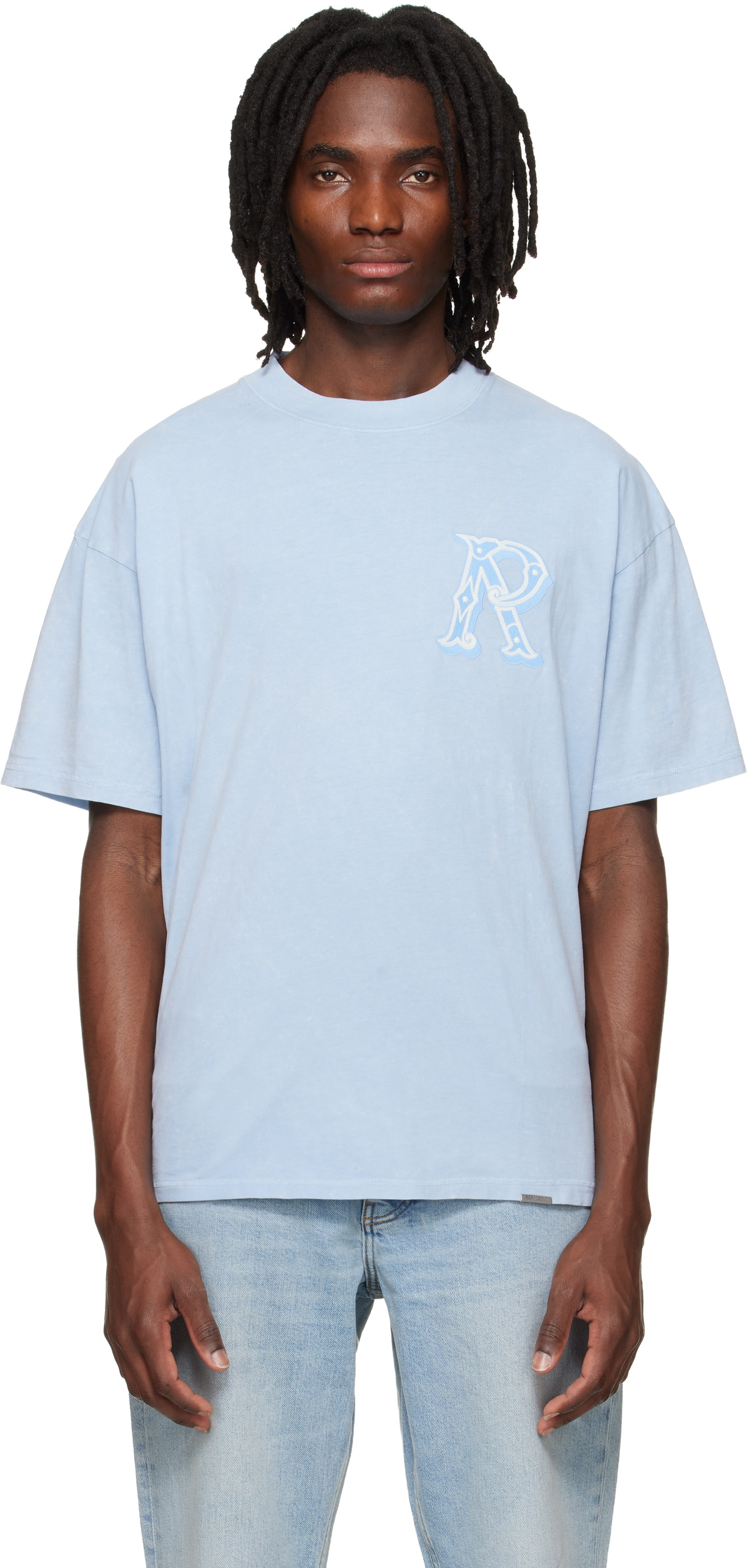 Represent Blue Western Initial T-shirt