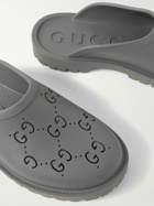 GUCCI - Elea Logo-Perforated Rubber Clogs - Gray