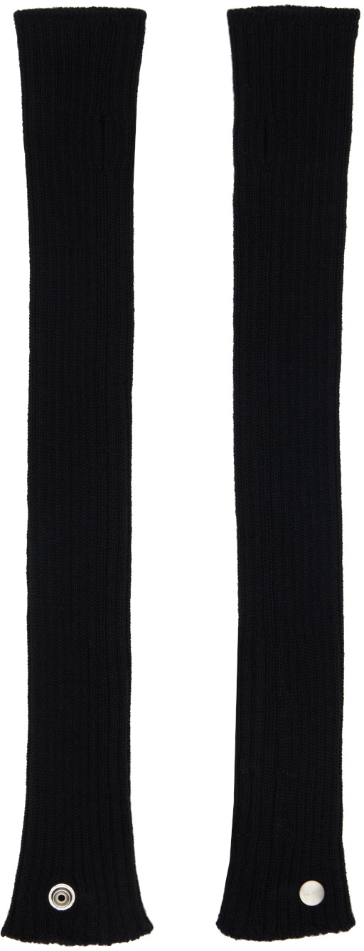Rick Owens Black Rasato Knit Arm Warmers