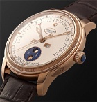 Parmigiani Fleurier - Toric Quantième Perpetual Retrograde Calendar and Moon Phase Automatic 42.5mm 18-Karat Red Gold and Alligator Watch - White
