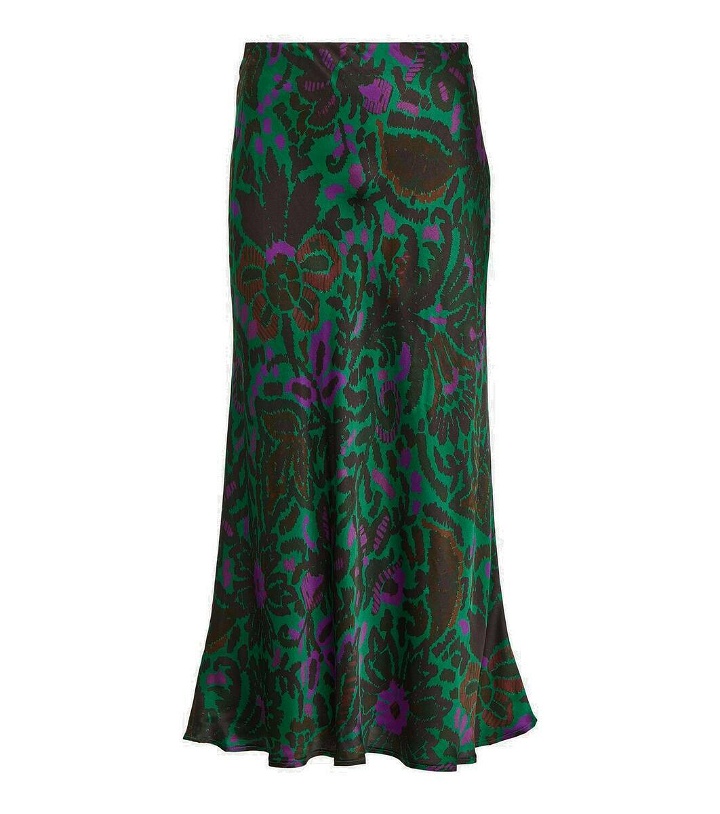 Photo: Velvet Kaiya printed satin midi skirt
