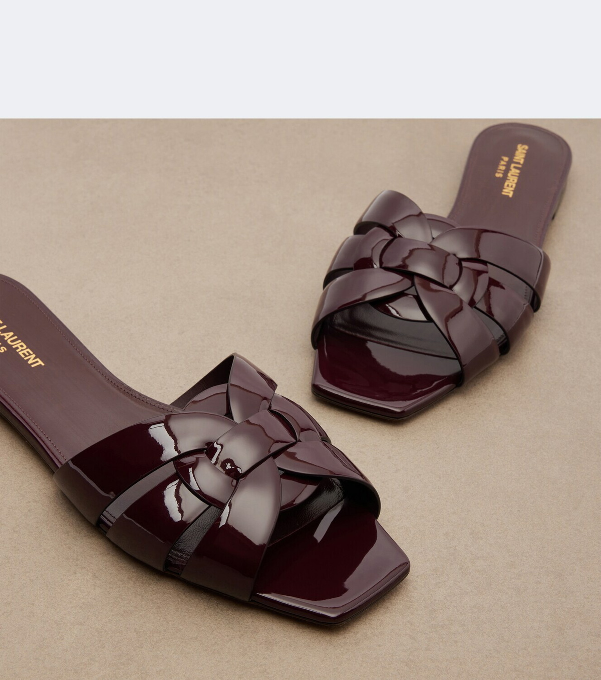 Saint Laurent Tribute patent leather sandals