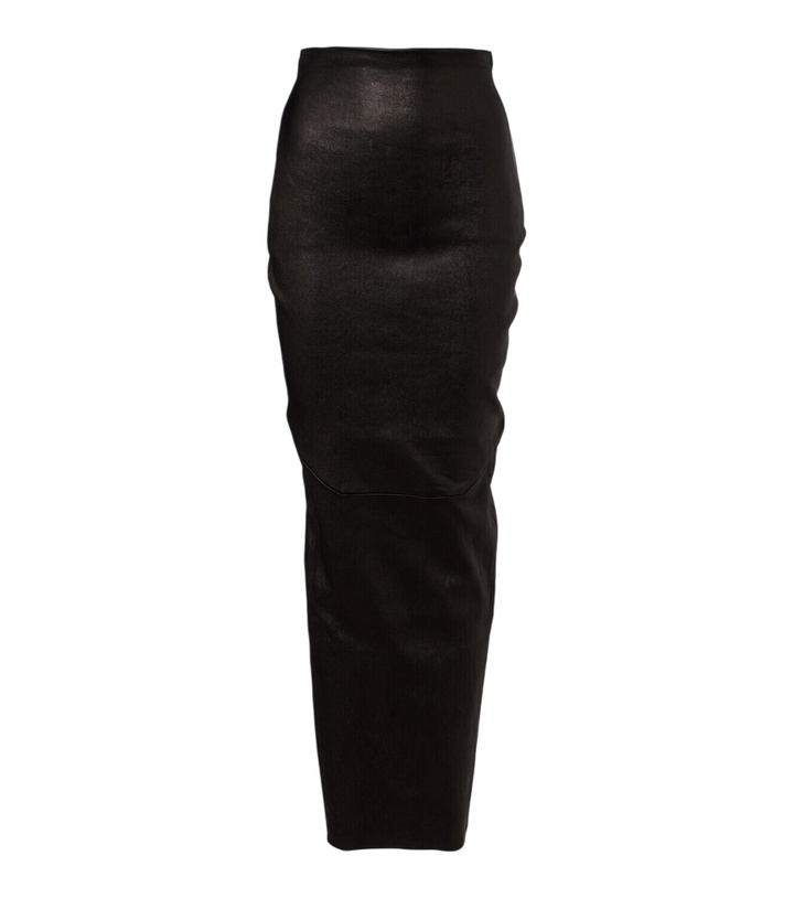 Photo: Rick Owens Dirt Pillar leather and cotton midi skirt