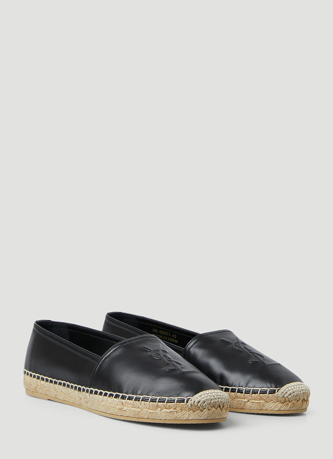 Saint Laurent YSL Embossed Flat Espadrilles