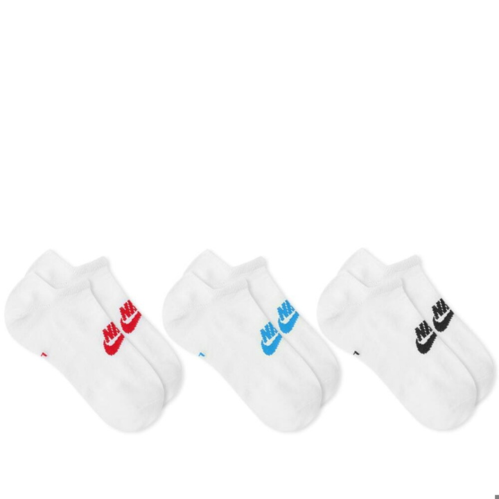 Photo: Nike Men's Cotton Cushion Low Cut Sock - 3 Pack in Multi