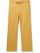 11.11/eleven eleven - Straight-Leg Slub Cotton Drawstring Trousers - Yellow