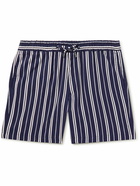 Mr P. - Straight-Leg Striped Twill Drawstring Shorts - Blue