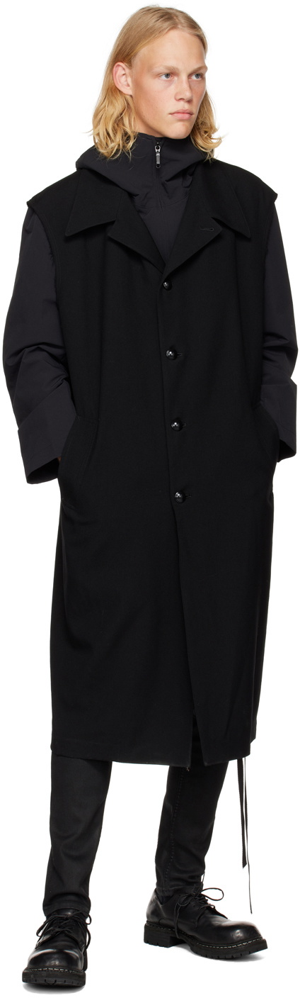 Y's Black Double Layered Coat