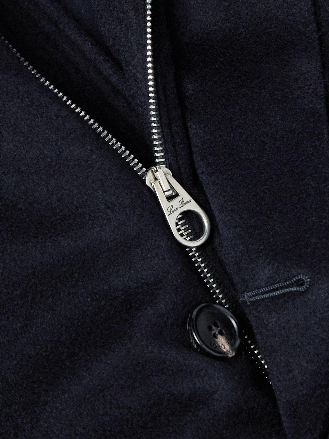 Loro Piana - Damiano Shearling-Lined Padded Storm System® Cashmere-Felt Hooded Jacket - Blue