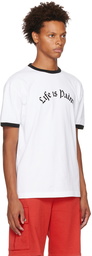 Palm Angels White 'Life Is Palm' Bowling T-Shirt