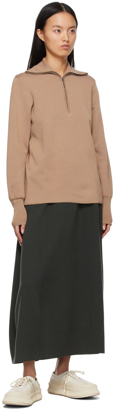 Studio Nicholson Khaki Aubock Wool Volume Skirt Studio Nicholson