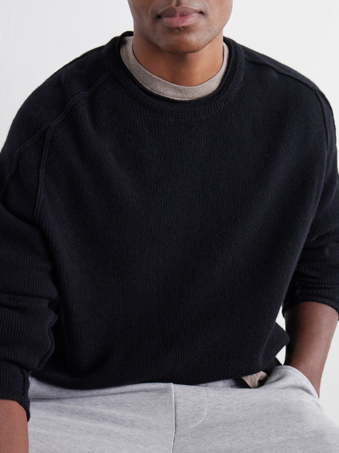 Casey Casey - Merino Wool and Cashmere-Blend Sweater - Black