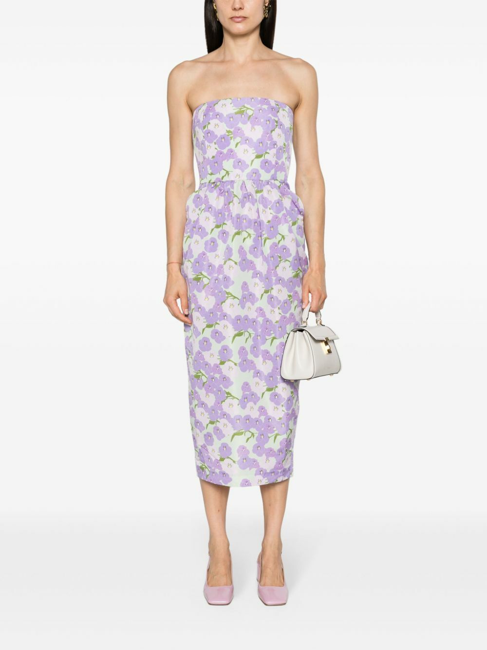bernadette purple dress Bernadette Violet Purple Floral Strapless Dress Bernadette