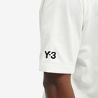 Y-3 Men's 3 Stripe Long sleeve T-shirt in Off White