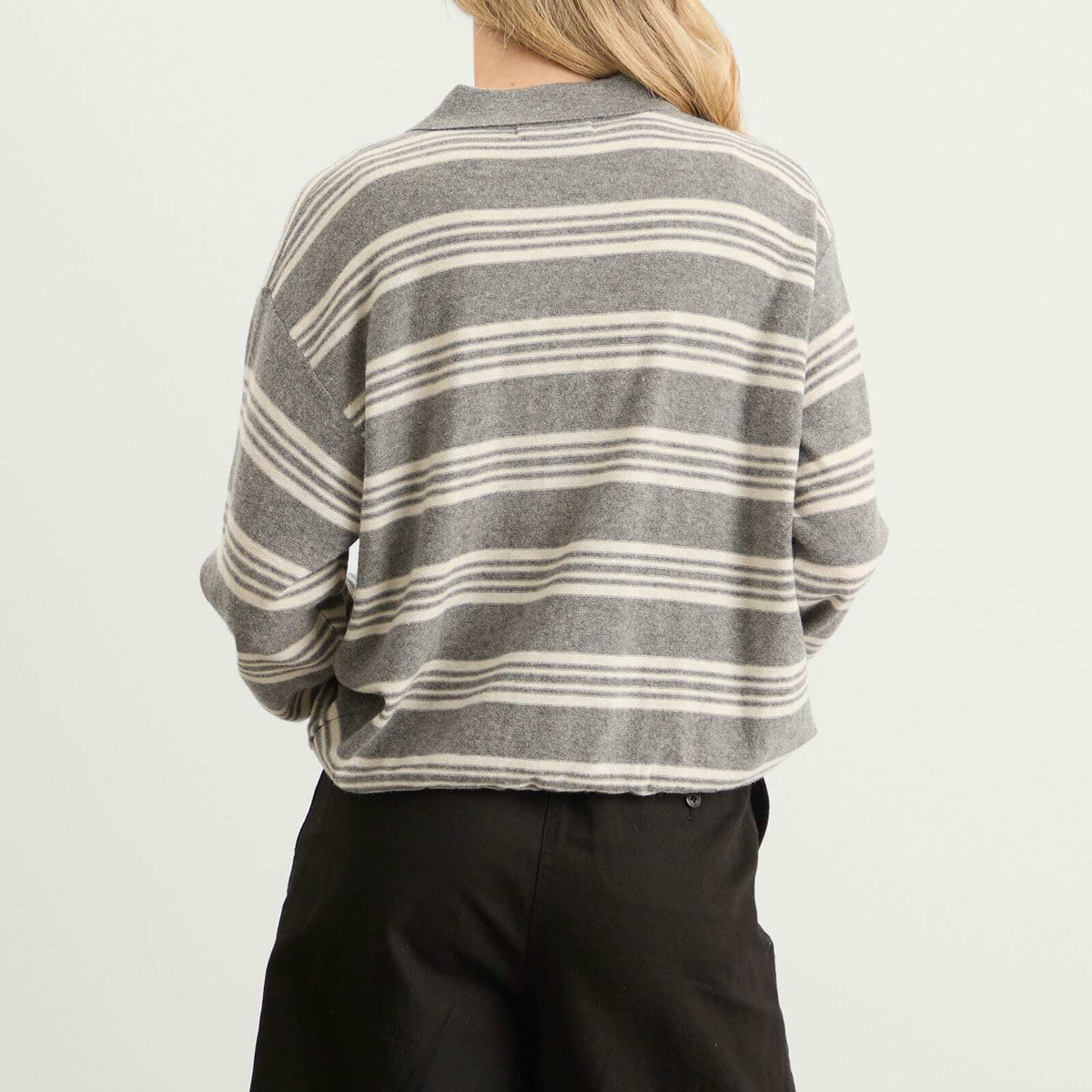 Nothing Written Women's Kevin Stripe Pullover in Gray
