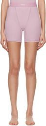 SKIMS Purple Cotton Rib Boxer Shorts