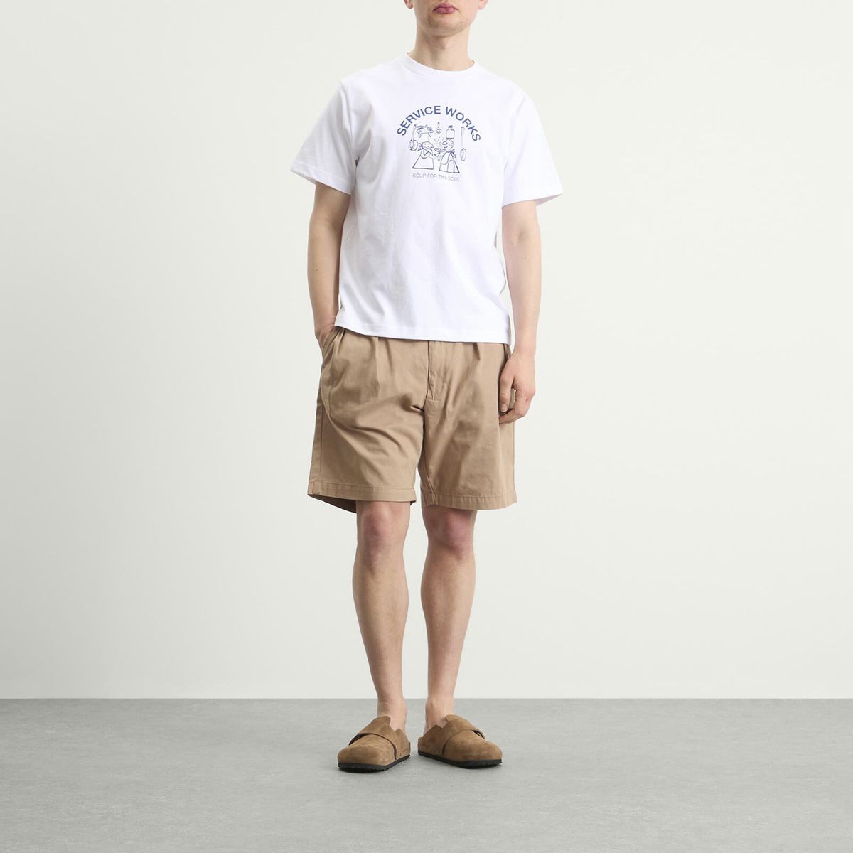 Service Works Men's Twill Part Timer Shorts in Mushroom