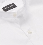 Giorgio Armani - Grandad-Collar Stretch Cotton-Blend Shirt - White