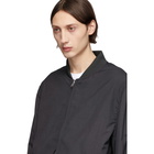 Comme des Garcons Homme Reversible Grey Wool Stripe Bomber Jacket