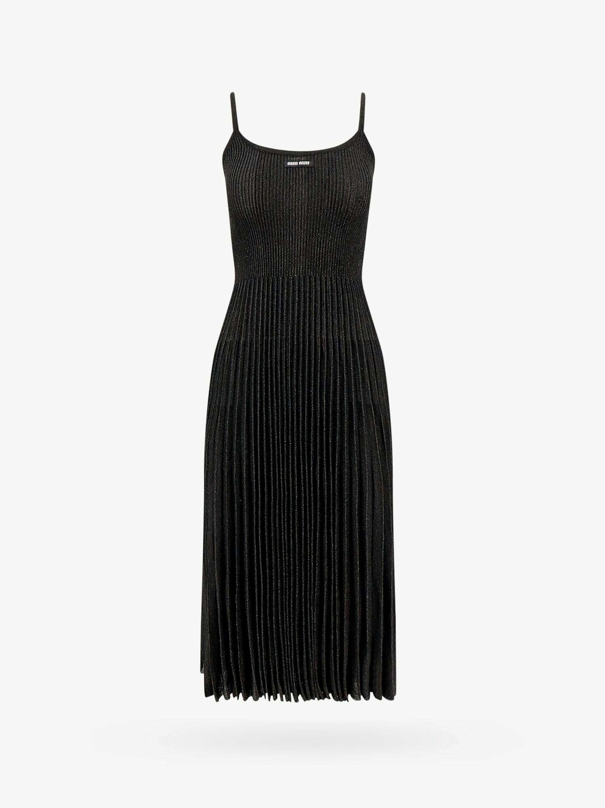 miu miu black dress Miu Miu // Black Puffed Sleeve Polka Dot Belted Dress – VSP Consignment main image 1