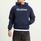 Butter Goods Men's Plaid Logo Applique Hoodie in Navy