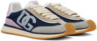 Dolce&Gabbana Blue & Gray Mixed-Material DG Cushion Sneakers