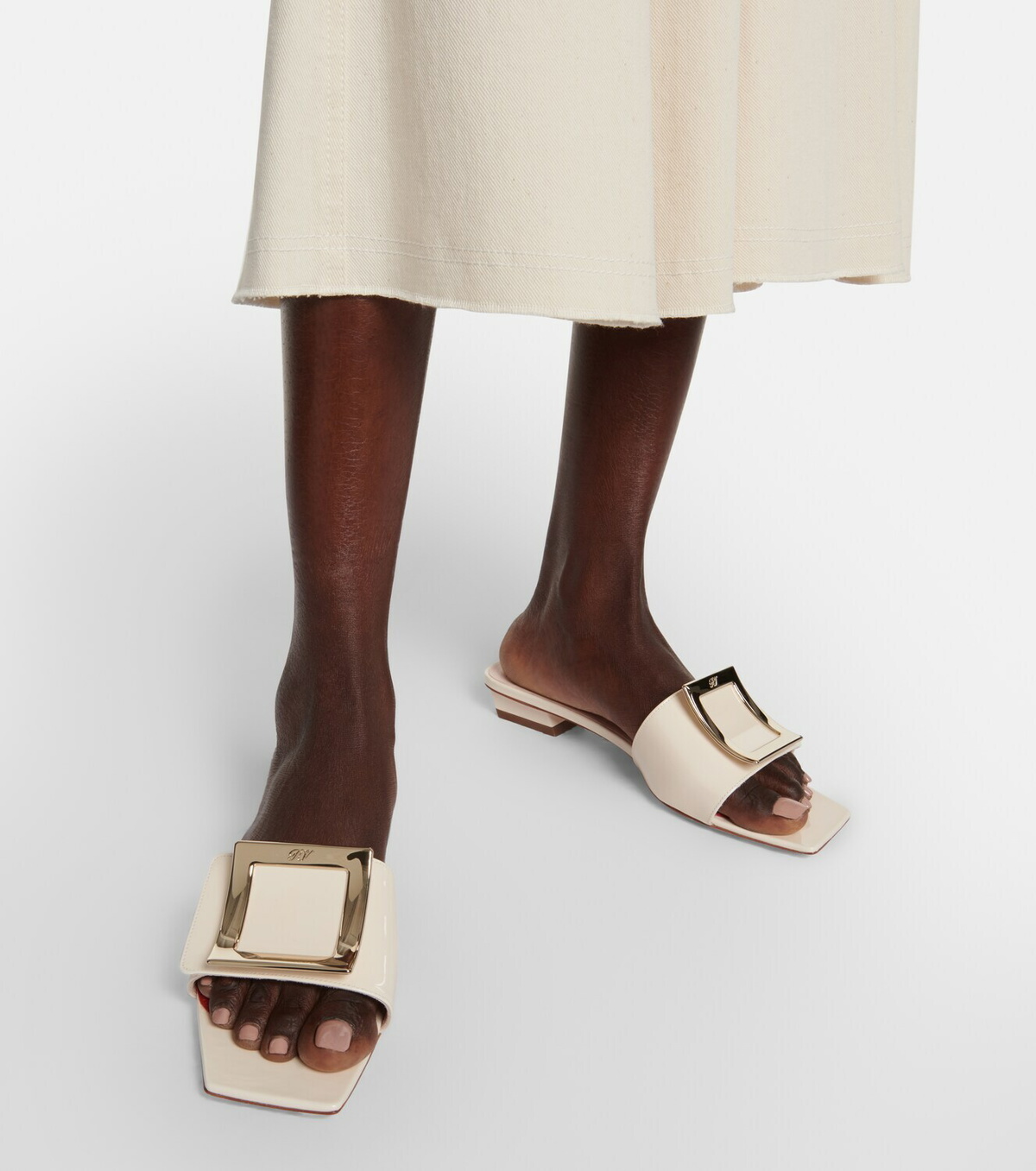 Belle Vivier Wedge mules in patent leather
