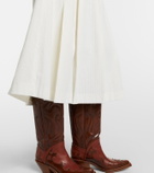 Gabriela Hearst Wesley pleated cotton corduroy midi skirt