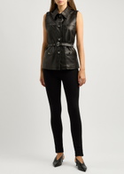 Magda Butrym Belted Leather Gilet Black