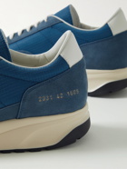 Common Projects - Track 80 Leather-Trimmed Suede and Ripstop Sneakers - Blue
