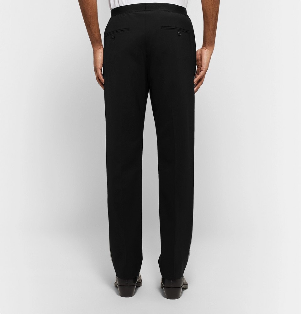 Helmut Lang - Reflective-Trimmed Stretch-Wool Trousers - Men - Black