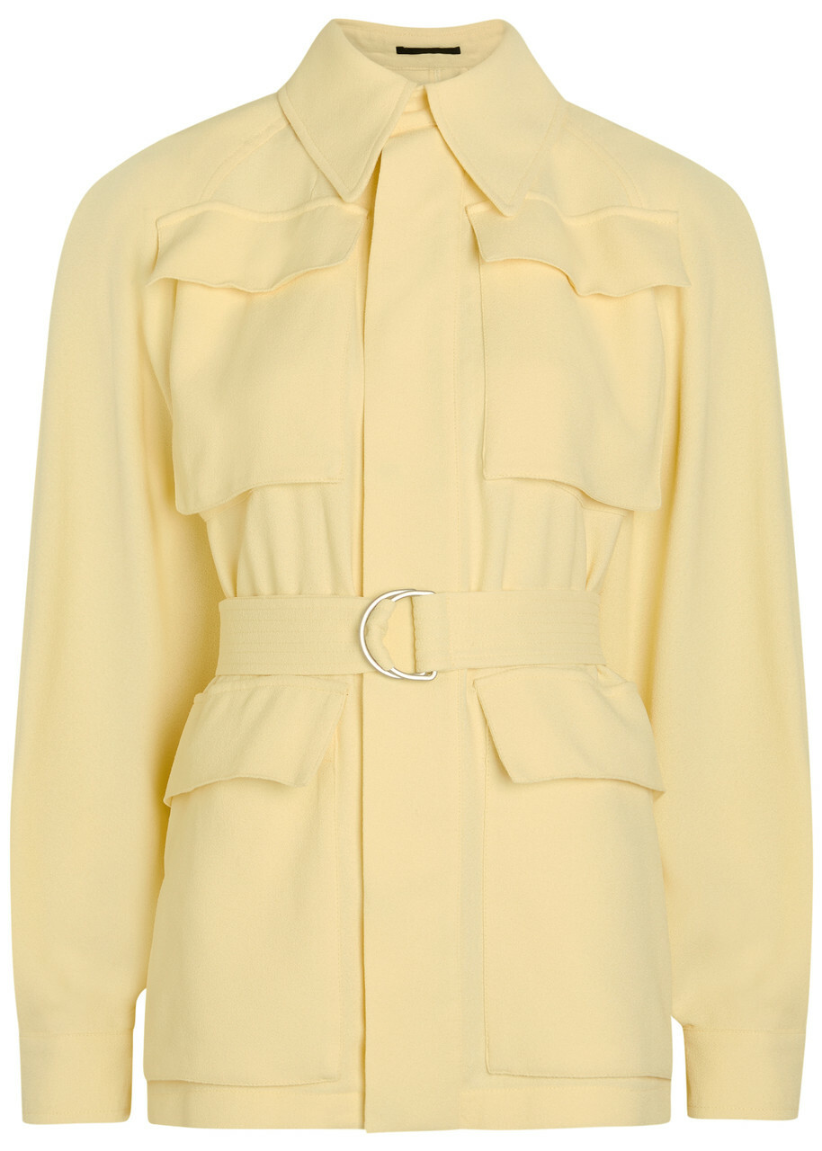 Wardrobe.nyc Belted Crepe Jacket Yellow