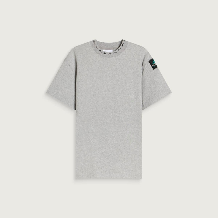 Photo: Adidas Men's No Wash Logo T-Shirt in Medium Grey Heather