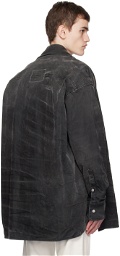 MM6 Maison Margiela Black Patch Pocket Denim Shirt