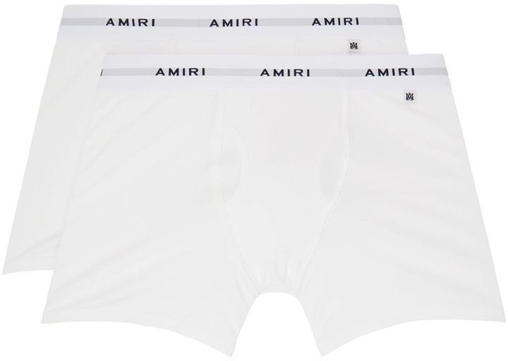 Photo: AMIRI Two-Pack White Logo Patch Boxer Briefs