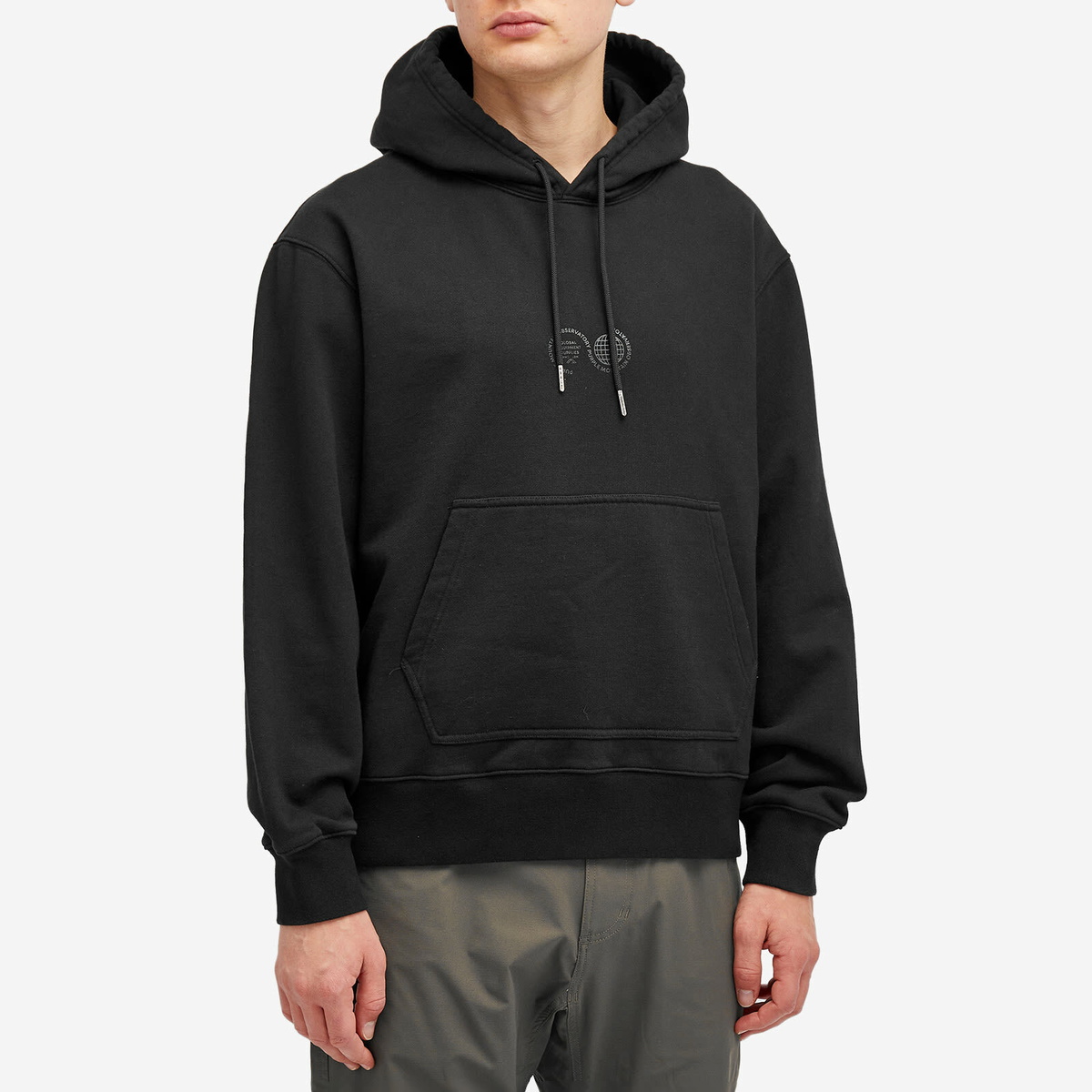 Purple Mountain Observatory Men's Garment Dye Hoodie in Black