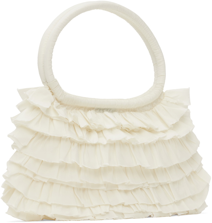 Molly Goddard SSENSE Exclusive Off-White Frilled Bag Molly Goddard