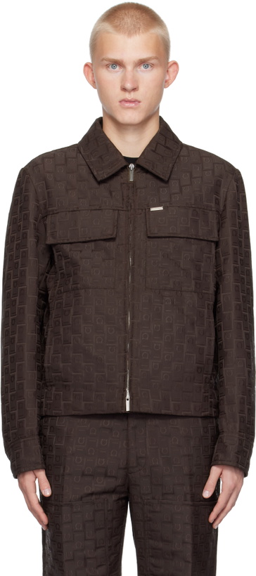 Photo: Ferragamo Brown Ferragamo Monogram Jacket