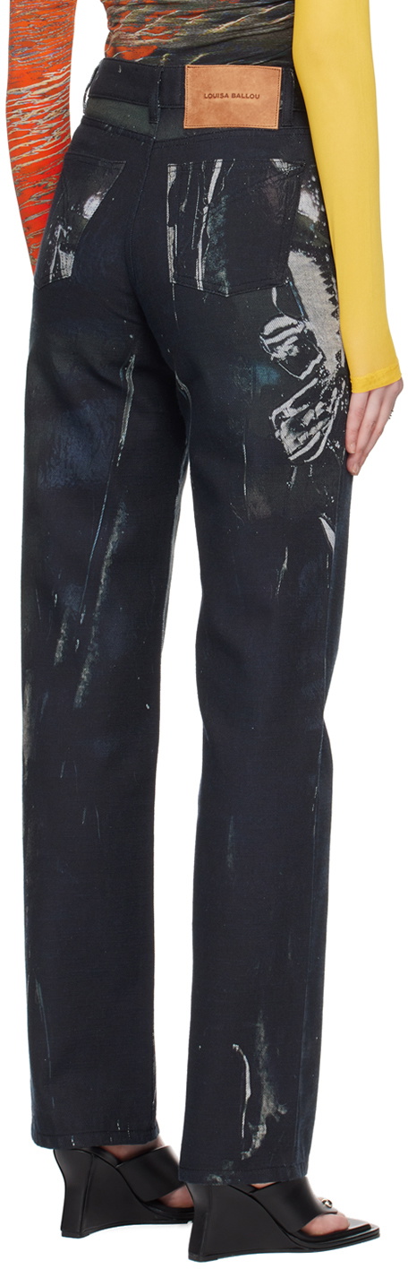 Louisa Ballou Black Printed Jeans