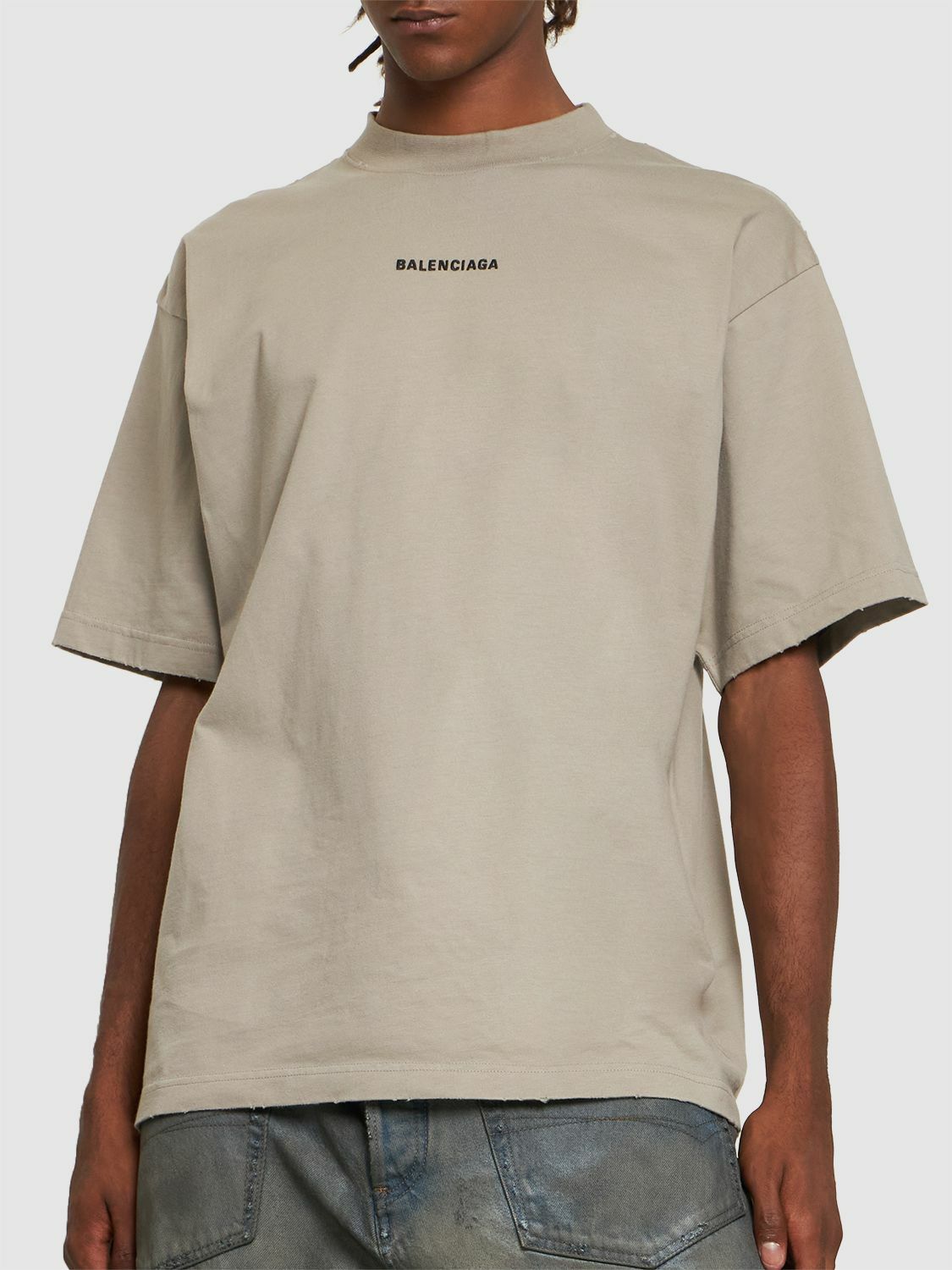 BALENCIAGA - Destroyed Vintage Cotton Jersey T-shirt Balenciaga