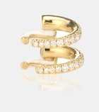 Melissa Kaye Lola 18kt gold ear cuff with diamonds